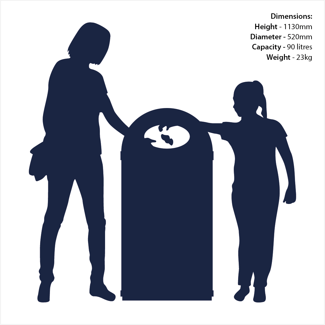 Classic Blackboard Style Recycling Bin - 130 Litre - Image 3
