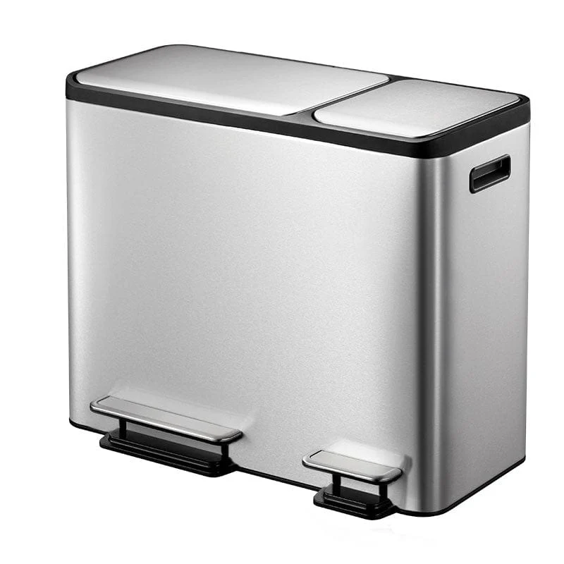 EcoCasa Triple Compartment Recycling Bin - 3 x 15 Litre - Image 3