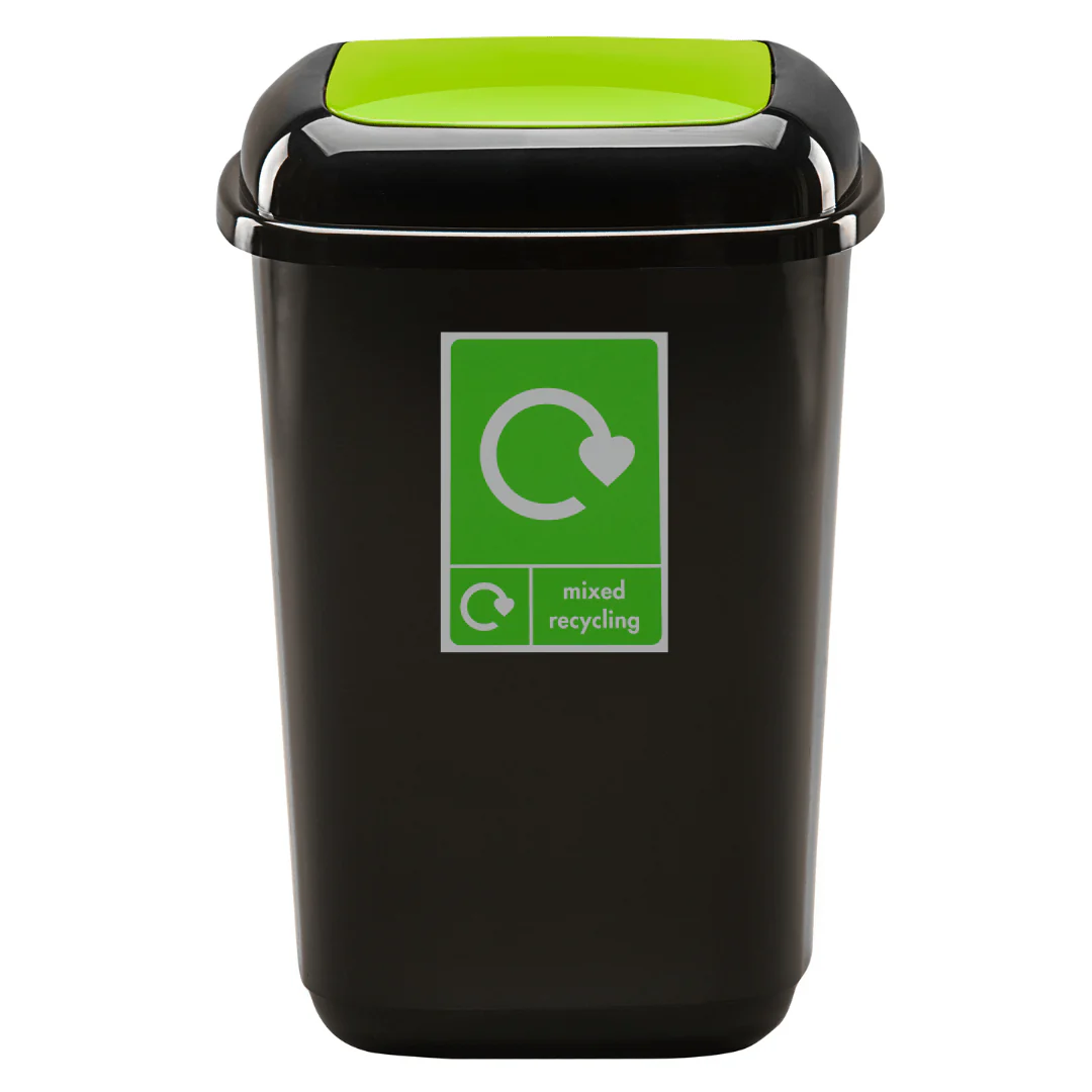 Plastic Push Lid Recycling Bin - 12 litre - Image 4