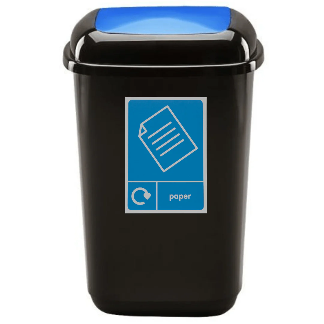 Plastic Push Lid Recycling Bin - 12 litre - Image 6