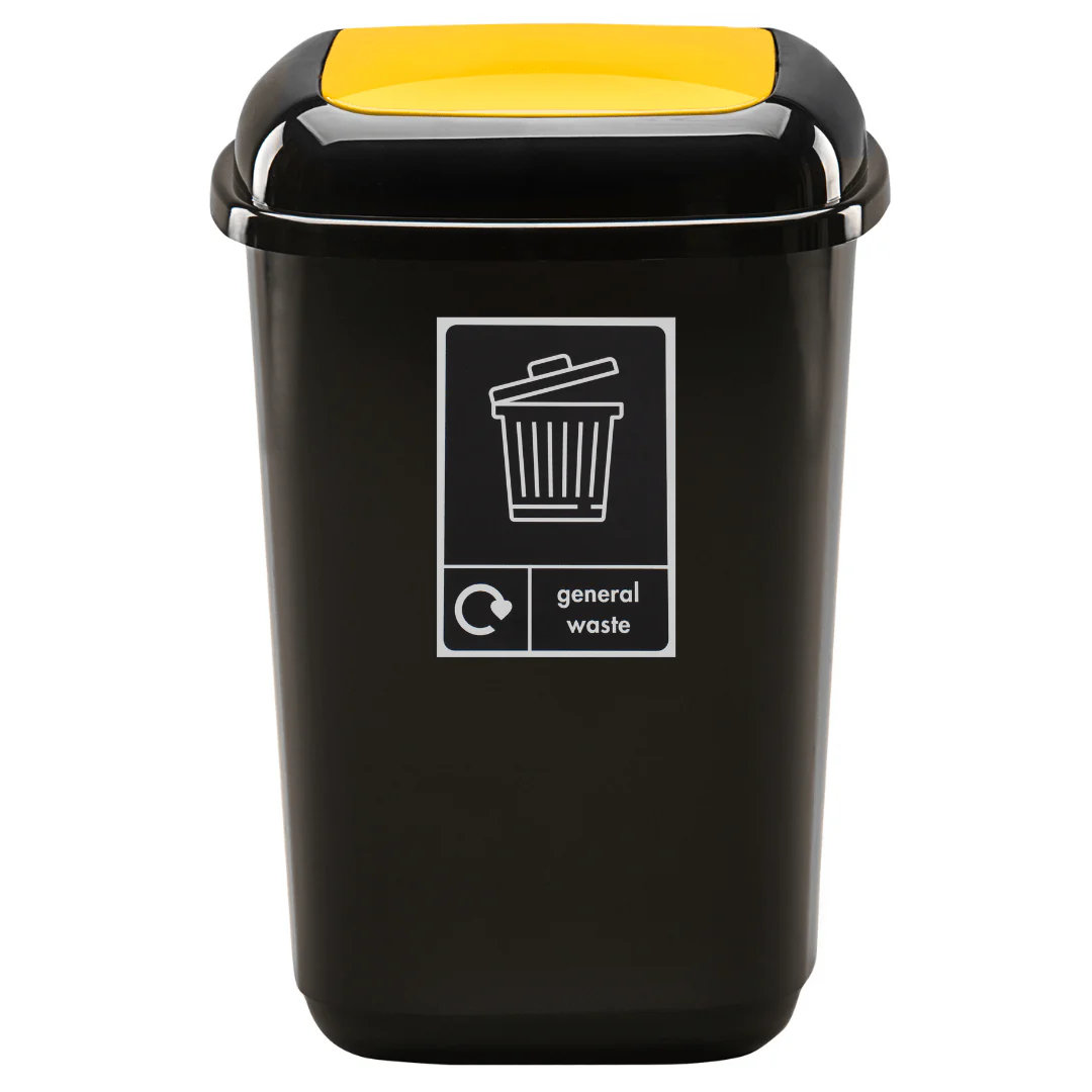 Plastic Push Lid Recycling Bin - 28 litre - Image 6