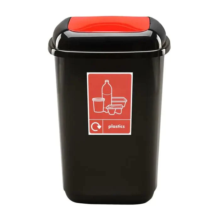Plastic Push Lid Recycling Bin - 45 litre - Image 6